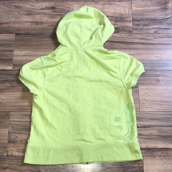 C9 Champion lime green short Sleeves zipper hoodie puff shoulders size large - Picture 8 of 13